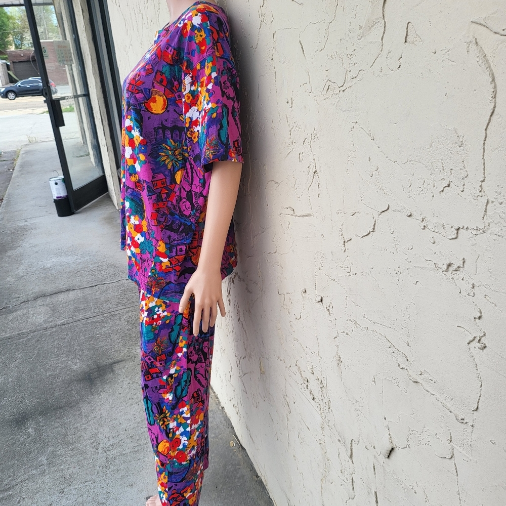 SOLD Vintage Art Deco Print Pants Set - Picture 6 of 8
